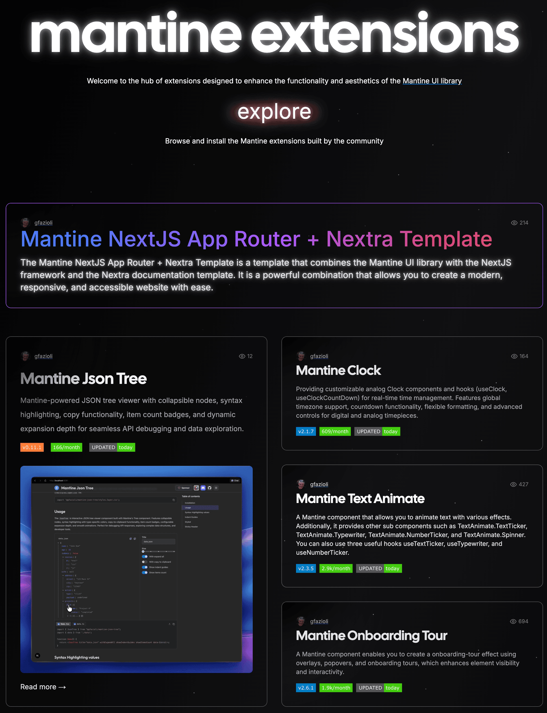 Mantine Extensions Hub